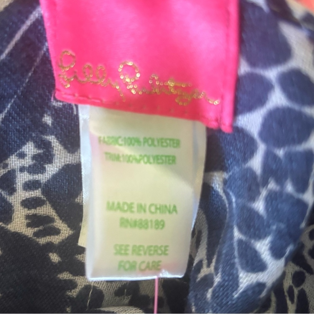 NWT Lilly Pulitzer Resort Infinity Loop Scarf High Tide Navy Pink Tassel - Picture 7 of 10